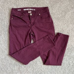 Mossimo Supply Co Maroon Skinny Pants